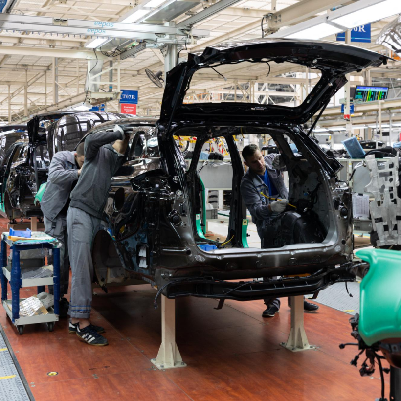 Manufacturing facility showcasing quality control processes